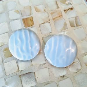 💚 Vintage Earrings: Light Blue Discs